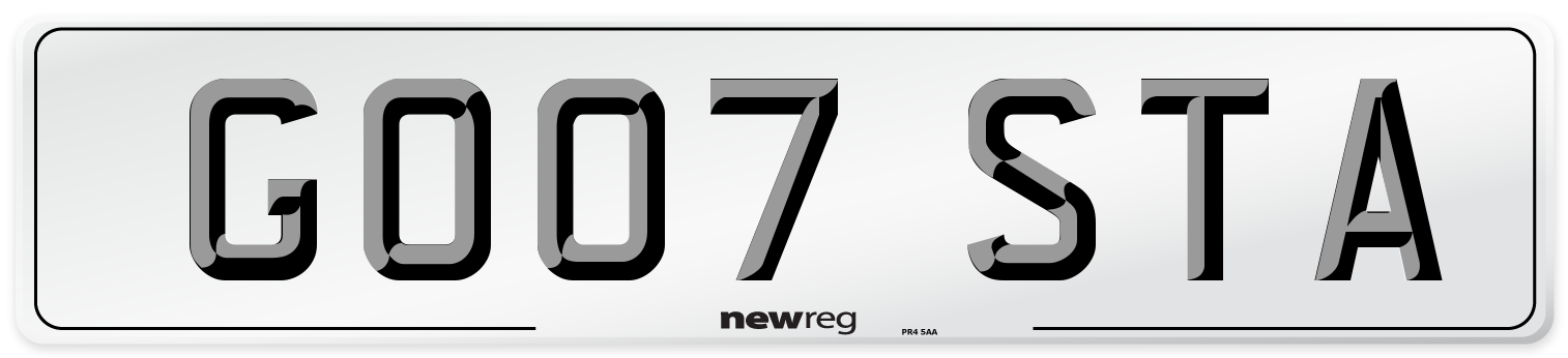GO07 STA Number Plate from New Reg